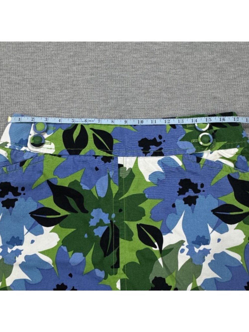 Jones New York Sport Skirt Womens Size 12P Multicolor Floral Corduroy Buttons - Picture 8 of 11